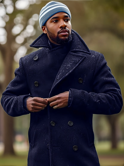 Classic and elegant wool coat for men with double-breasted Chic and Style