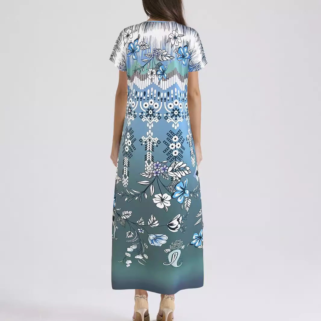Dames Élégant motif floral Robe maxi Chic und Stil