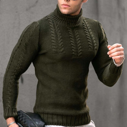Pull-over en tricot pour hommes avec col montant Chic und Stil