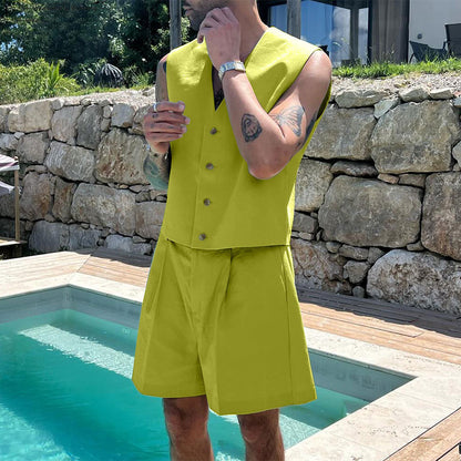 Ensemble élégant sans manches pour femmes avec shorts Chic und Stil