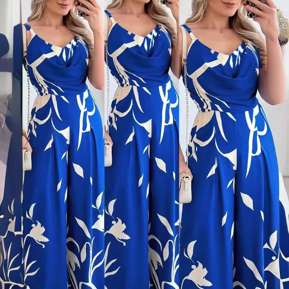 Dames Élégant Jumpsuit avec design enveloppant élégant et motif floral Chic und Stil