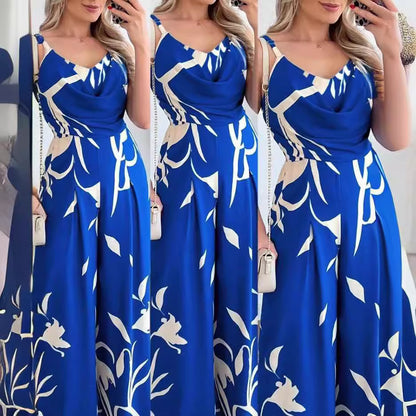 Dames Élégant Jumpsuit avec design enveloppant élégant et motif floral Chic und Stil