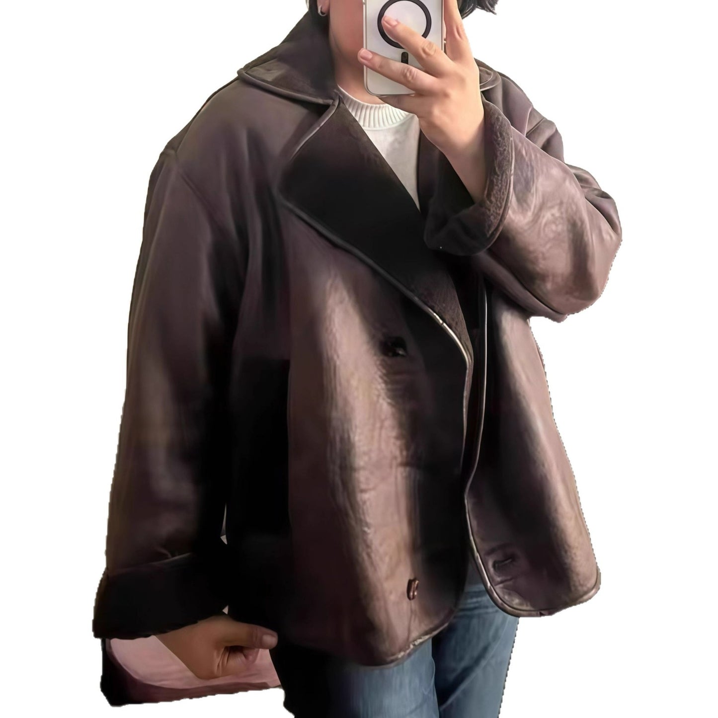 Dames élégante veste oversized avec doublure douce et structure raffinée Chic und Stil