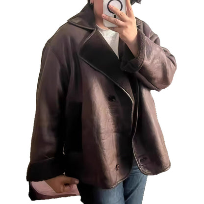 Dames élégante veste oversized avec doublure douce et structure raffinée Chic und Stil