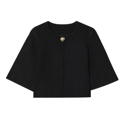 Dames Élégante Veste Cocoon avec Détail de Bouton Chic und Stil