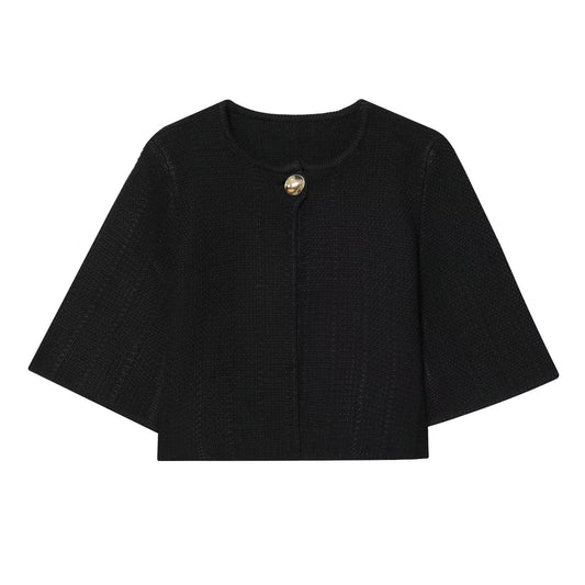 Dames Élégante Veste Cocoon avec Détail de Bouton Chic und Stil