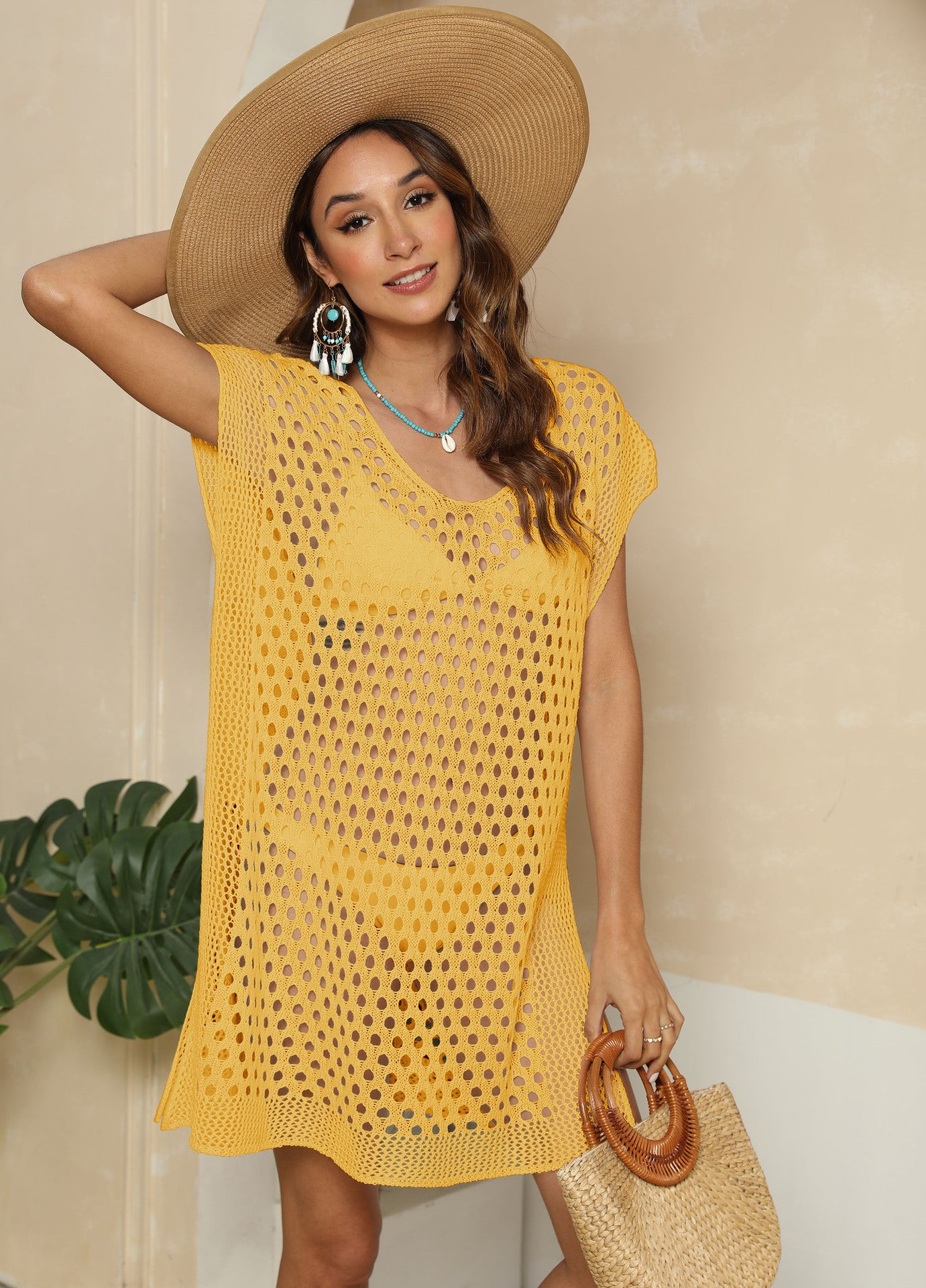 Robe de plage en tricot ouverte pour femmes Chic und Stil