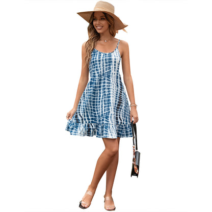 Robe de loisirs pour femmes avec volants ludiques et design batik moderne Chic und Stil
