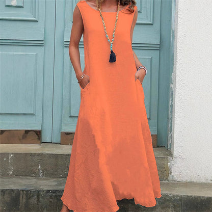 Robe maxi fluide pour femmes avec poches latérales Chic und Stil