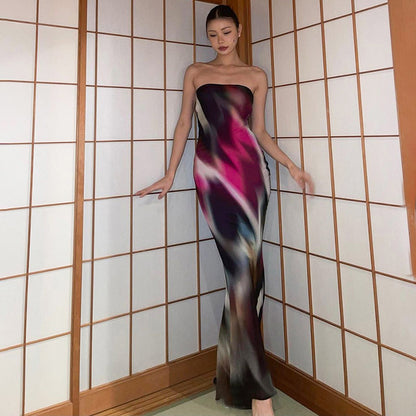 Robe de soirée maxi sans bretelles pour dames Chic und Stil