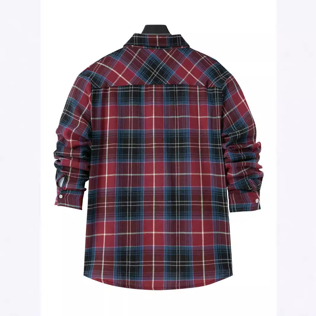 Chemise en flanelle à motifs pour homme avec poche poitrine pratique et col boutonné Chic und Stil