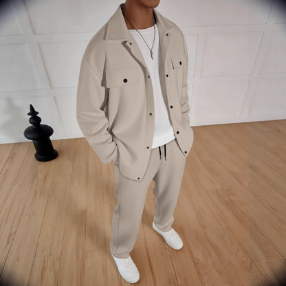 Costume de loisir élégant pour hommes avec veste texturée et pantalon confortable Chic und Stil