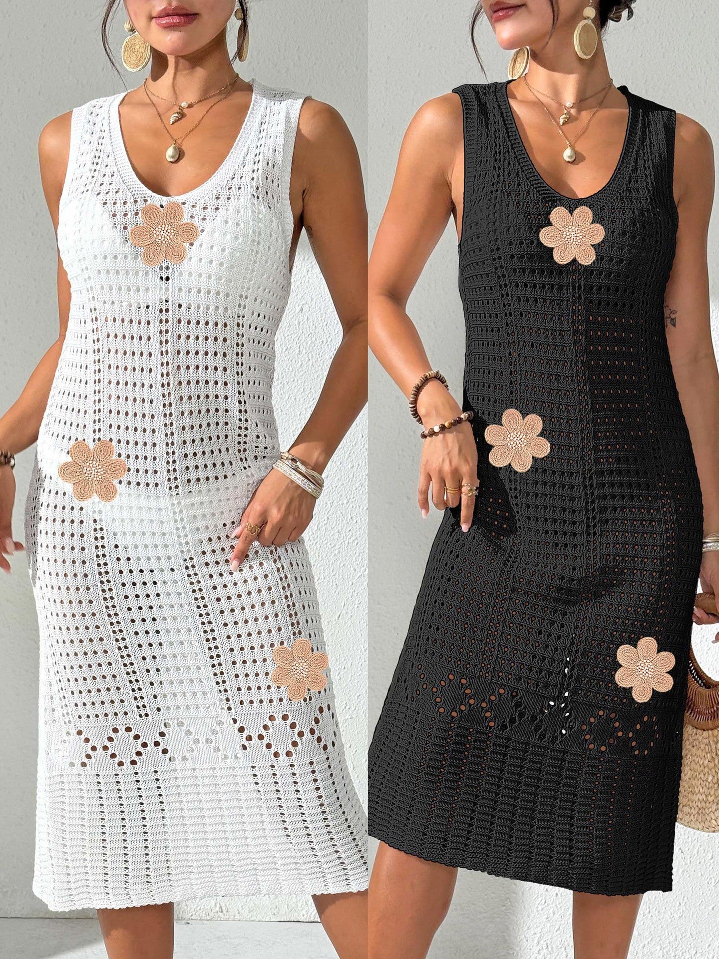 Robe de plage au crochet stylée pour femmes Chic und Stil