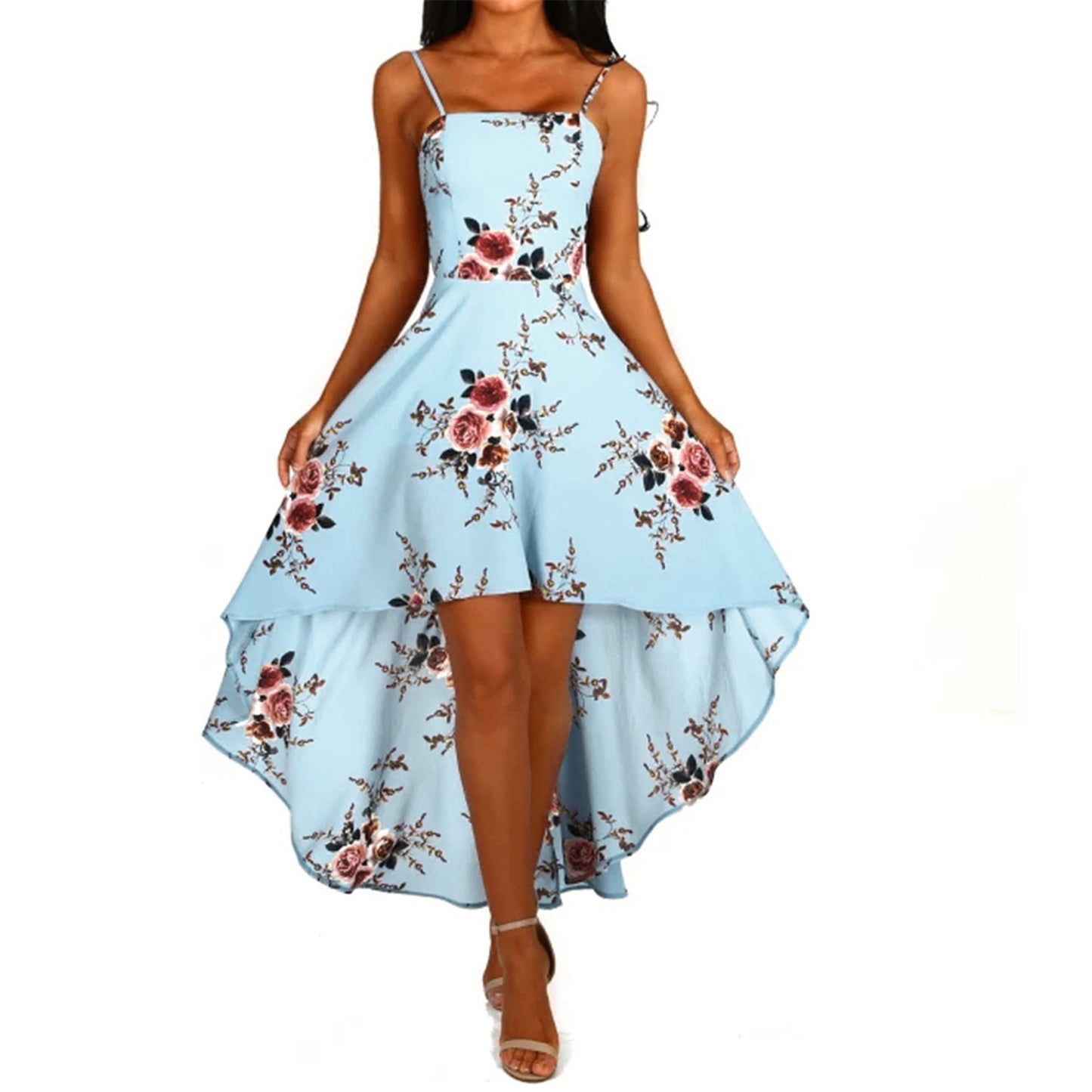 Haut-Bas motif floral robe pour femmes Chic und Stil