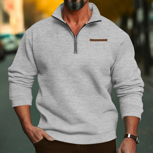 Pull sportif pour hommes avec demi-zip et tissu de haute qualité Chic und Stil