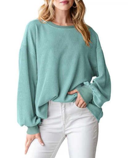 Pull en rib avec des manches amples pour femmes Chic und Stil