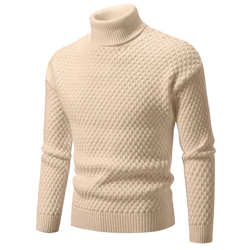 Pull à col roulé masculin à la surface texturée Chic und Stil