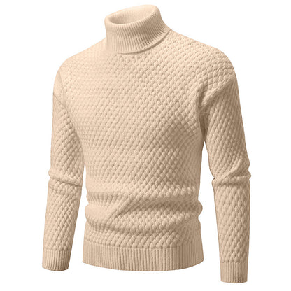 Pull à col roulé masculin à la surface texturée Chic und Stil
