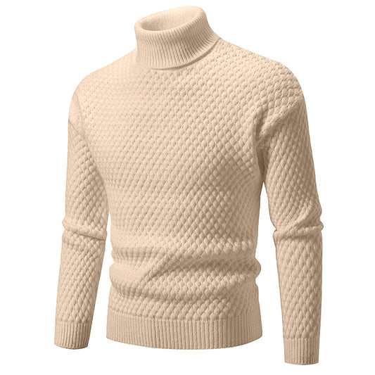 Pull à col roulé masculin à la surface texturée Chic und Stil
