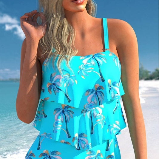 Ensemble de maillot de bain à volants pour femmes avec étages et shorts Chic und Stil
