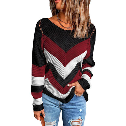 Pull pour femmes et tricot décontracté avec motif en zigzag et coupe aérienne Chic und Stil