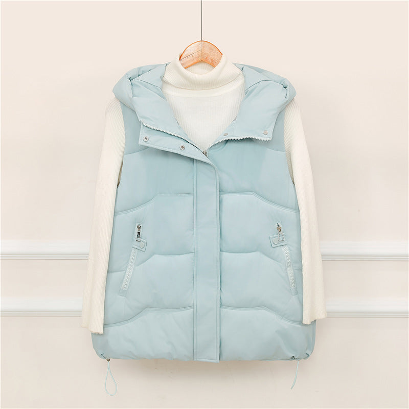 Dames Gilet matelassé à capuche avec poches zippées pratiques Chic und Stil