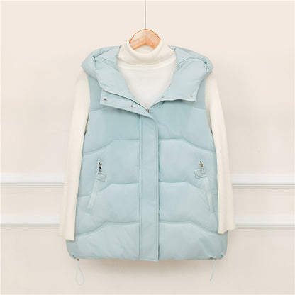 Dames Gilet matelassé à capuche avec poches zippées pratiques Chic und Stil
