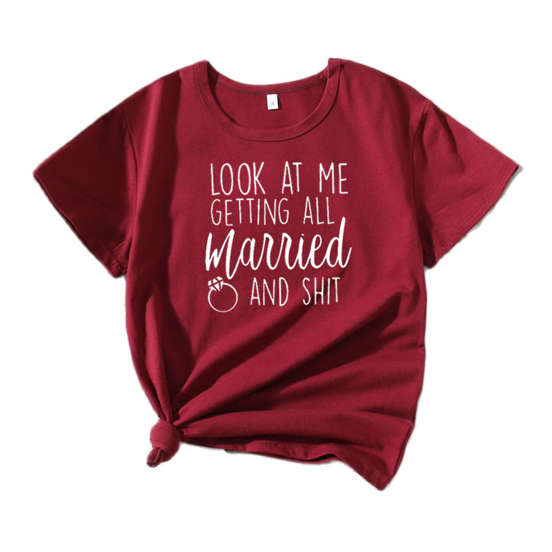 Dames Décontracté Mariage Humor T-shirt Chic und Stil