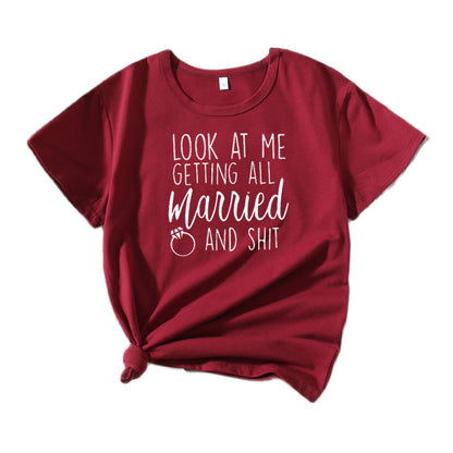 Dames Décontracté Mariage Humor T-shirt Chic und Stil