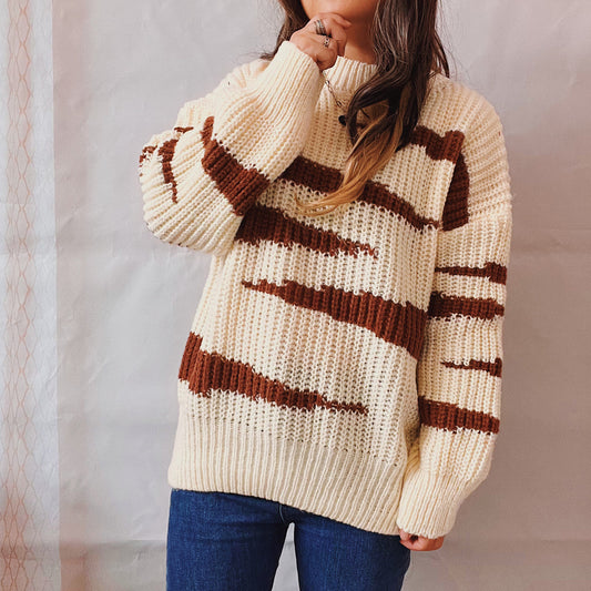 Pull en grosse maille pour femmes avec un motif luxueux et une coupe ajustée Chic und Stil