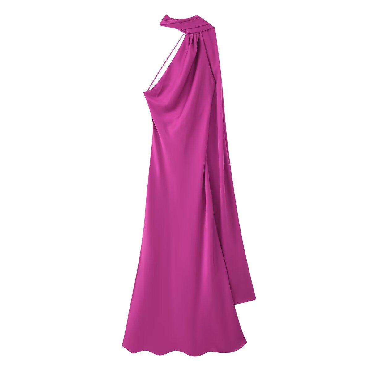 Dames Robe Maxi Élégante avec Coupe Asymétrique et Rassemblement Chic Chic und Stil