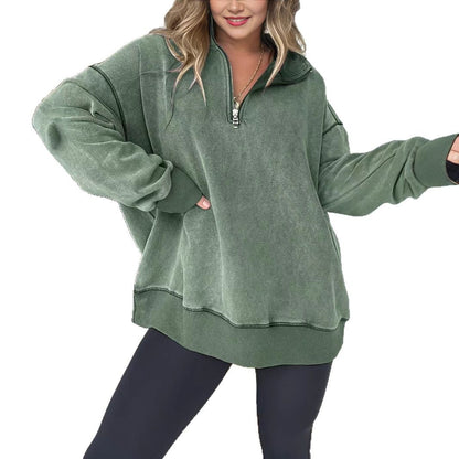 Ladies Comfortable Fleece Pullover with Half-Zip Chic and Style