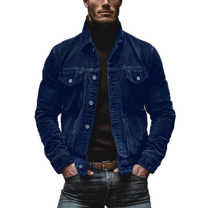 Men's corduroy jacket with a classic fit and practical chest pockets Chic und Stil
