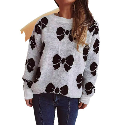 Pull décontracté pour femmes avec motif de nœuds ludique Chic und Stil