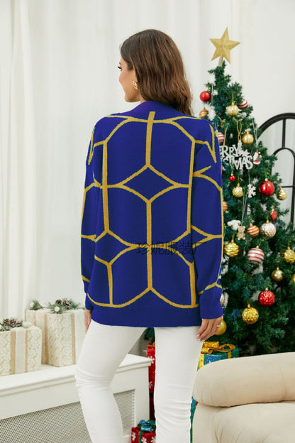 Damen Pulli douillet avec motif géométrique Chic und Stil