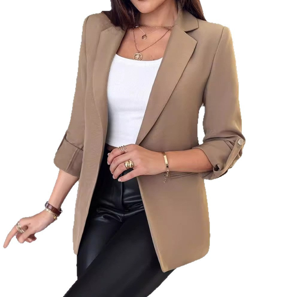 Dames Blazer élégant et moderne avec manches retroussables Chic und Stil