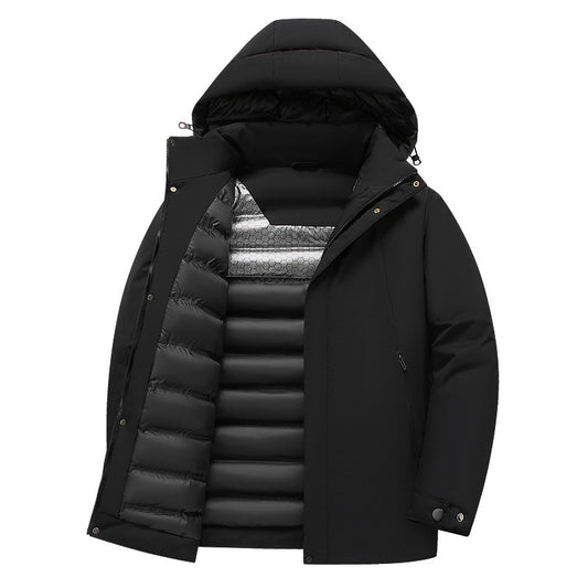 Functional insulated jacket for men with hood and water-repellent properties Chic and Style