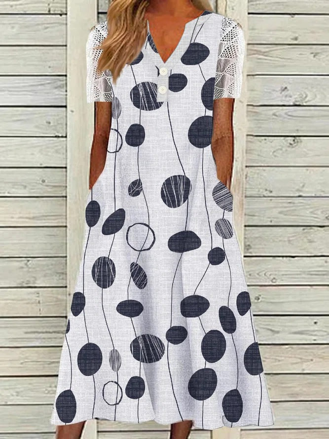 Robe maxi femme avec détails floraux et dentelle Chic und Stil