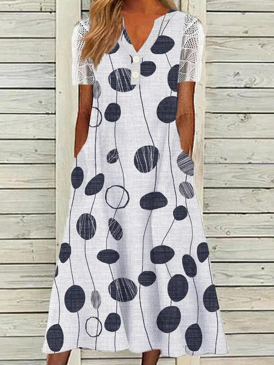 Robe maxi femme avec détails floraux et dentelle Chic und Stil