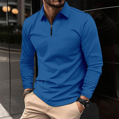 Chemise à manches longues pour homme avec fermeture éclair moderne et design structuré Chic und Stil