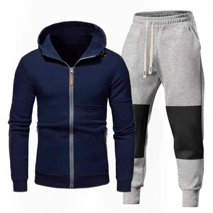 Men's Chic and Stylish Hoodie and Jogging Pants Set with Functional Zip Pockets