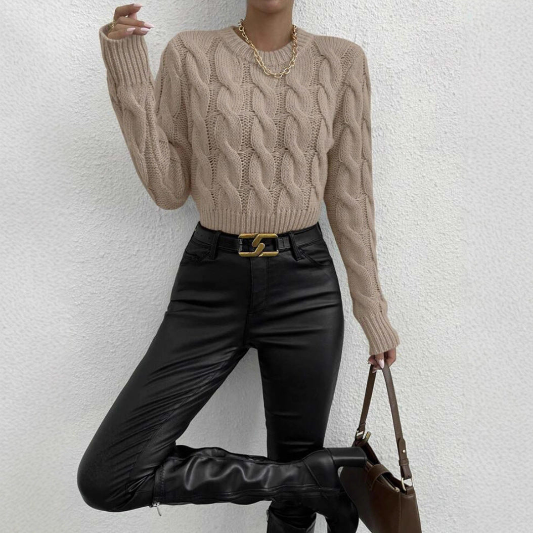 Femme Pull en grosse maille avec motif torsadé Chic und Stil