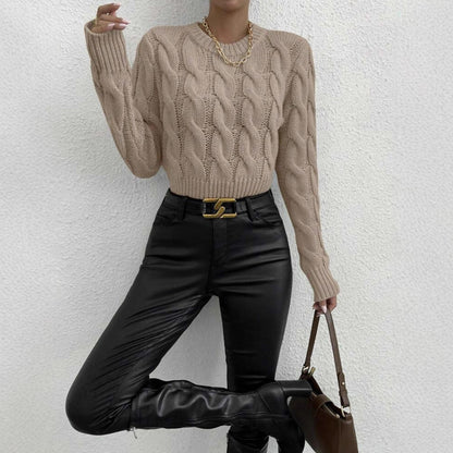 Femme Pull en grosse maille avec motif torsadé Chic und Stil