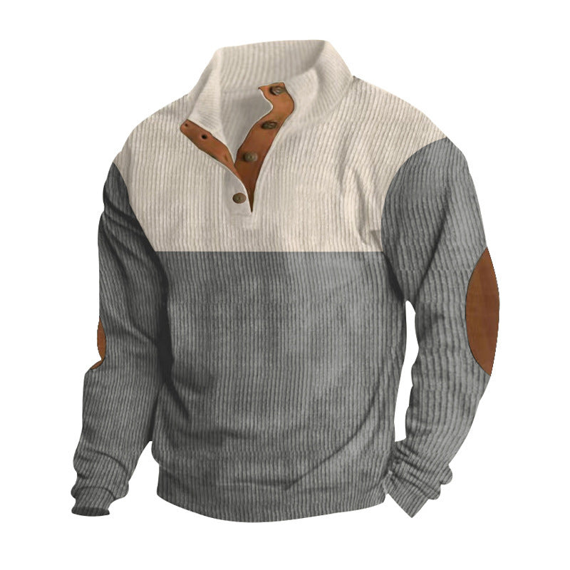 Homme pull à la mode avec fermeture éclair et détails en cuir Chic und Stil