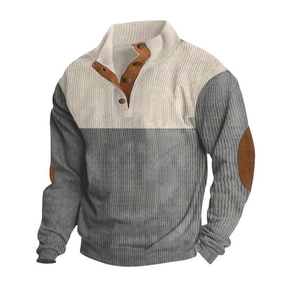 Homme pull à la mode avec fermeture éclair et détails en cuir Chic und Stil