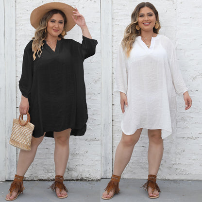 Femmes Robe Tunique de Plage Légère Chic und Stil