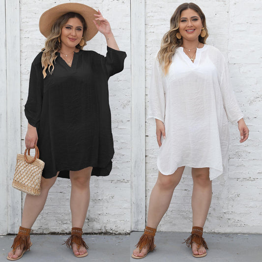 Femmes Robe Tunique de Plage Légère Chic und Stil
