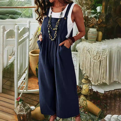 Dames combinaison décontractée avec jambes larges et poches Chic und Stil