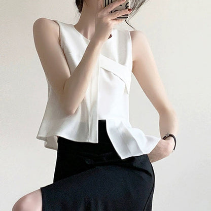 Haut asymétrique en gingham élégant pour femme Chic und Stil