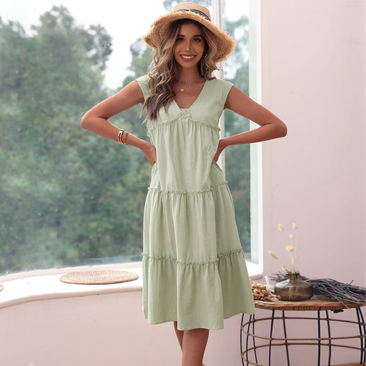 Robe midi à volants pour femmes Chic und Stil